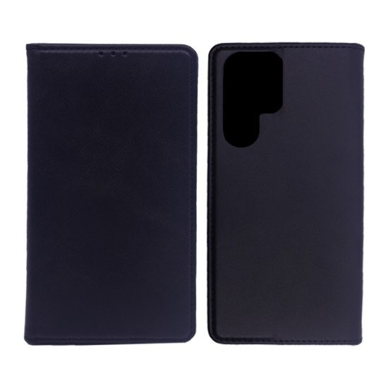 LEATHER FLIP COVER WITH INTERNAL POCKET FOR SAMSUNG GALAXY S25 ULTRA BLACK